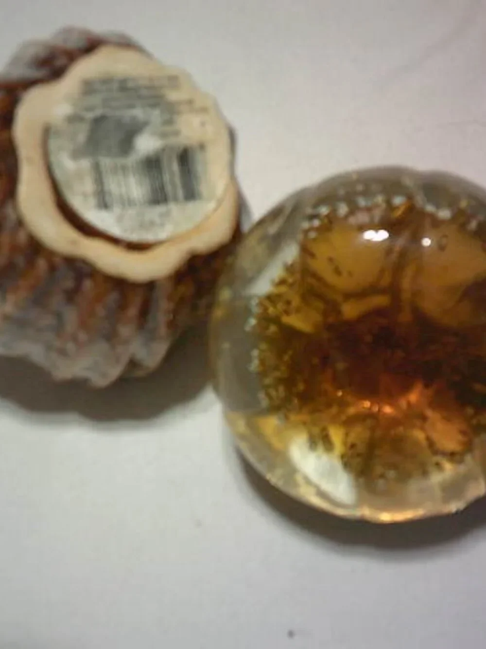 LOT 2 VTG PORCELAIN GLASS SMALL FALL PUMPKIN GOURDS HEAVY PAPER WEIGHTS DECOR 🎃